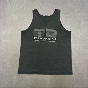 Terminator 2 Vintage Universal Black Tank Top Classic Sleeveless Design